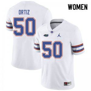 Women's Florida Gators #50 Marco Ortiz NCAA Jordan Brand White Authentic Stitched College Football Jersey QPJ3562BZ